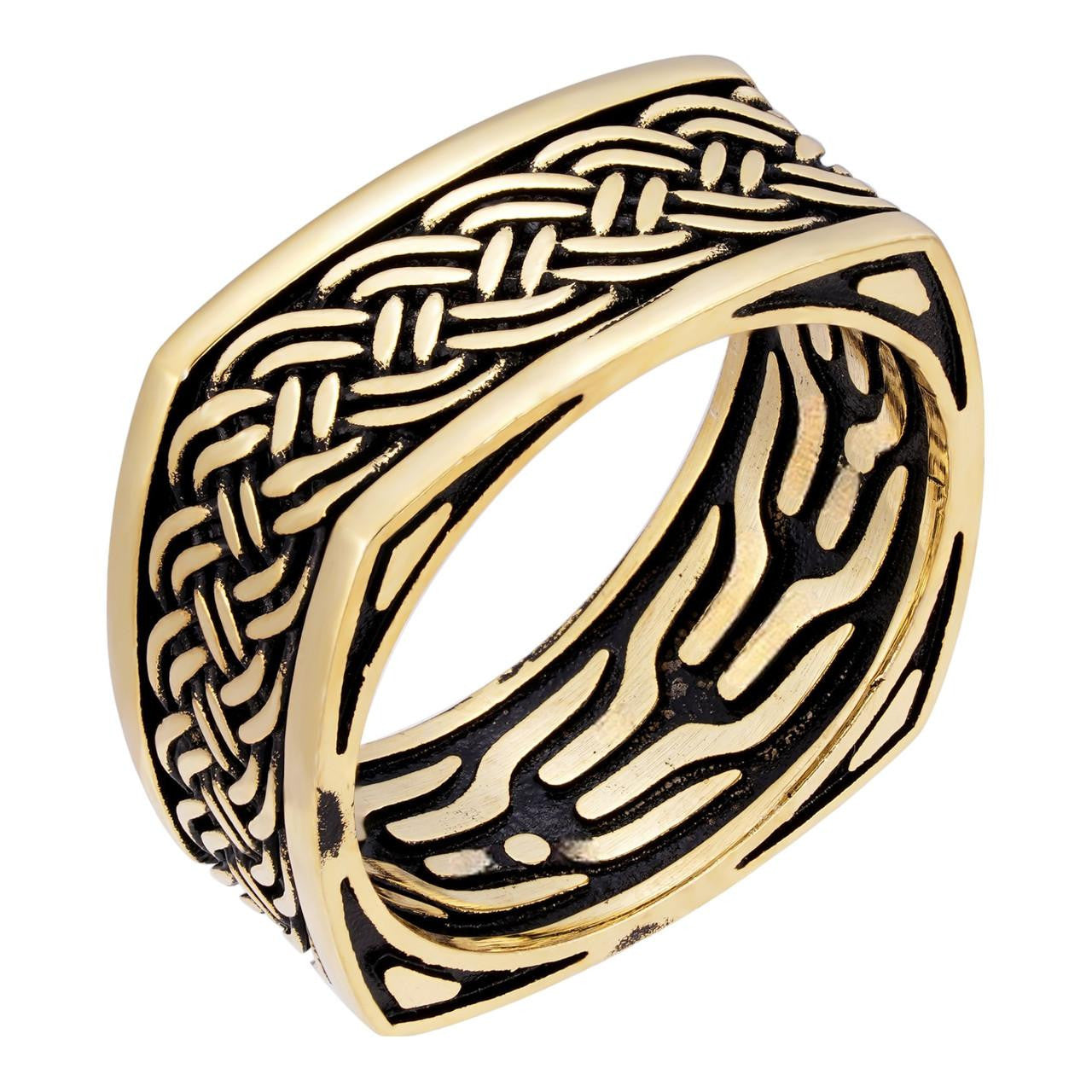 HarlemBling Square Eternity Band Ring - 14k Gold Vermeil 925 Silver Oxidized - Plain