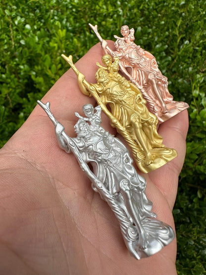 HarlemBling St Christopher Real 925 Silver / 14k Yellow Rose Gold Heavy 3D Pendant Necklace