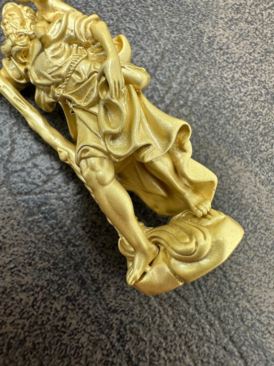 St Christopher Real 925 Silver / 14k Yellow Rose Gold Heavy 3D