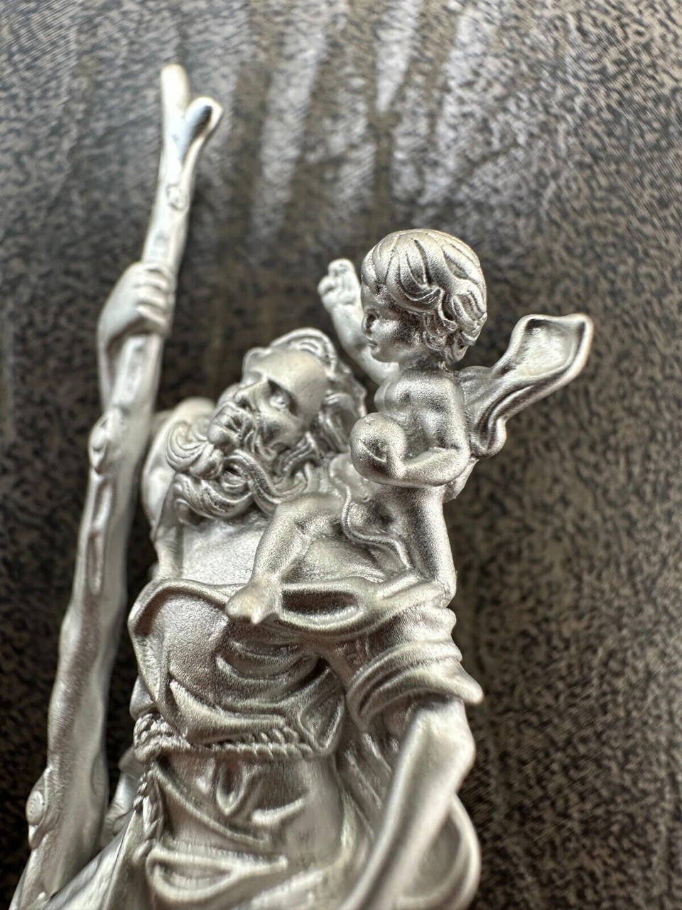 St Christopher Real 925 Silver / 14k Yellow Rose Gold Heavy 3D