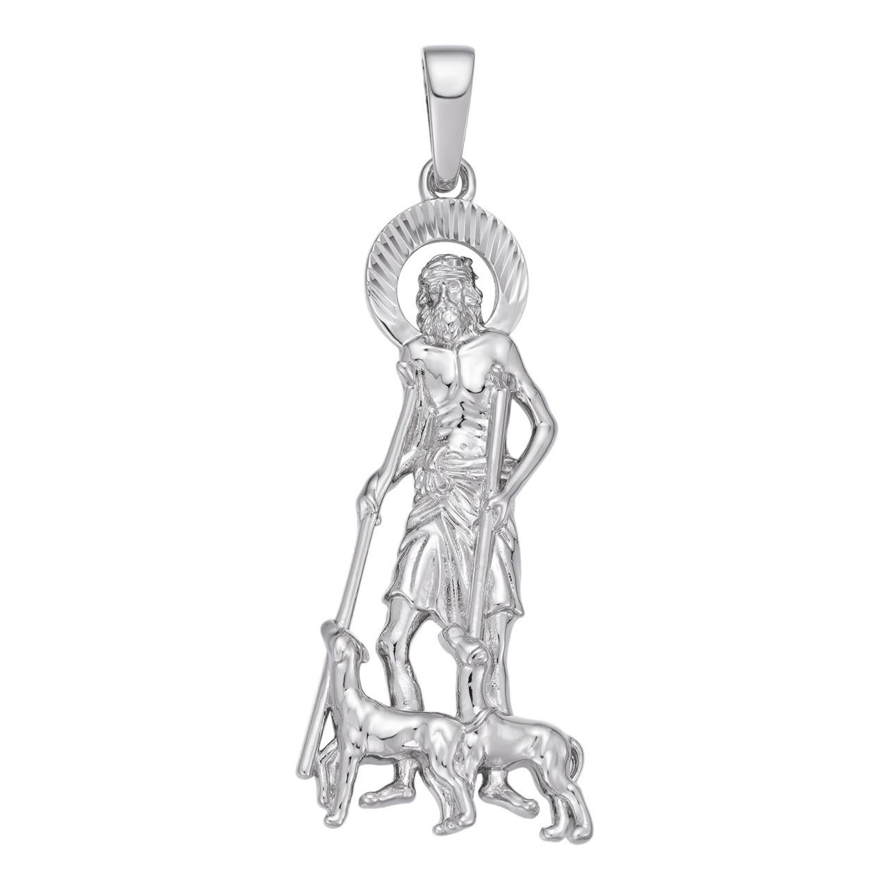 HarlemBling St Lazarus Plain Pendant - 925 Silver - 3 Sizes 1.25"-3.25"