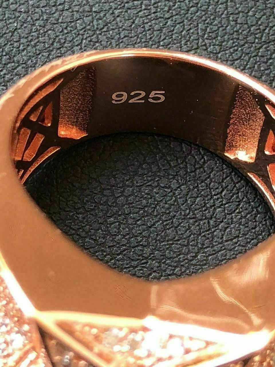 HarlemBling Star Ring Diamond Pinky Solid 925 Sterling Silver 14k Gold / Rose Gold Mens ICY