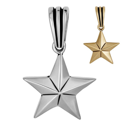 HarlemBling Star Superstar Charm Pendant - 14k Gold Vermeil Or Oxidized 925 Silver - Small 1.25"