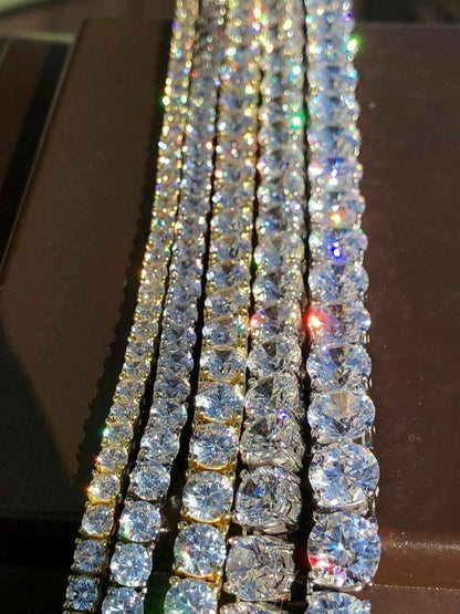 HarlemBling Tennis Bracelet SOLID 925 Sterling Silver MOISSANITE Pass Diamond Tester 3-7mm