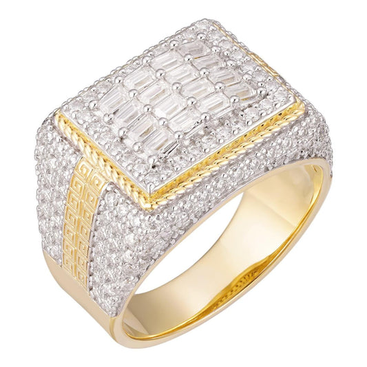 HarlemBling The Baguette Classic Iced Out Ring - 14k Gold Vermeil 925 Silver - Baguette CZ Stones