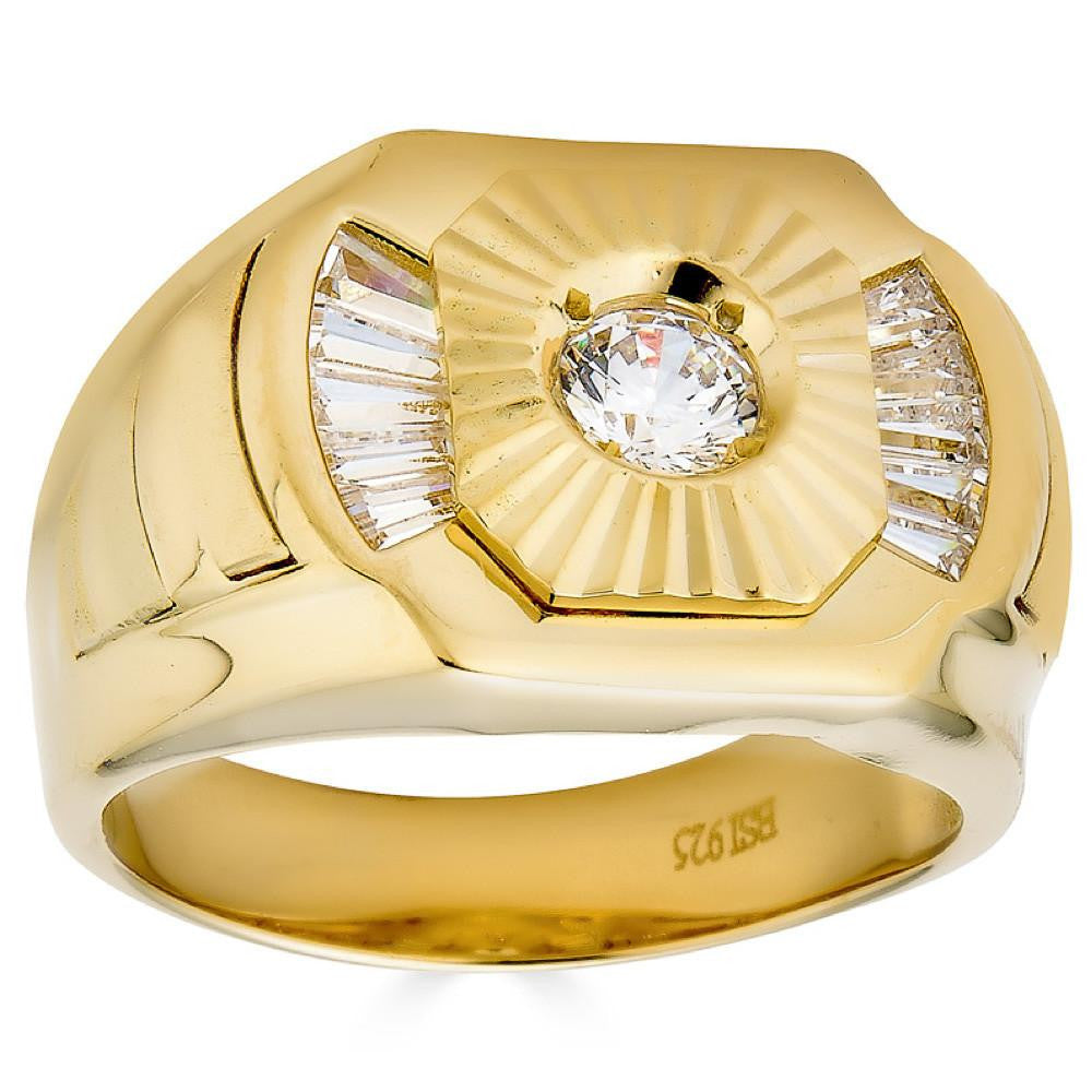 HarlemBling The Carolina Sun - 14k Gold Vermeil 925 Silver - CZ Stones