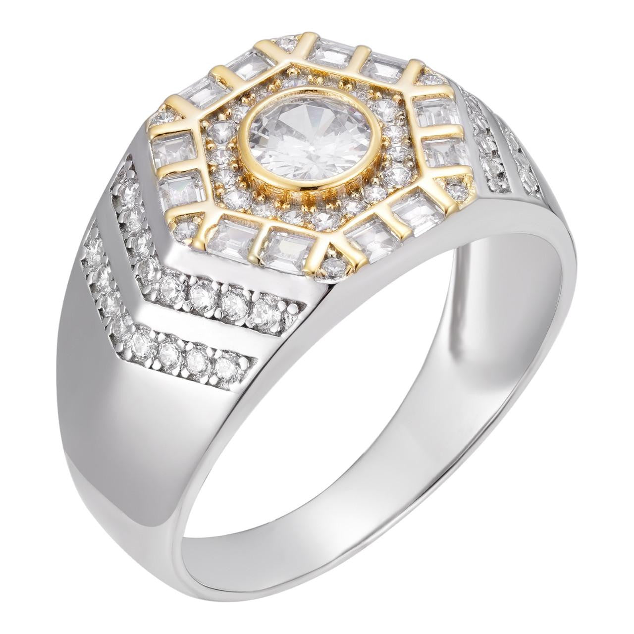 HarlemBling The Icy Eye Ring - 925 Silver & Gold Accent  - CZ Stones
