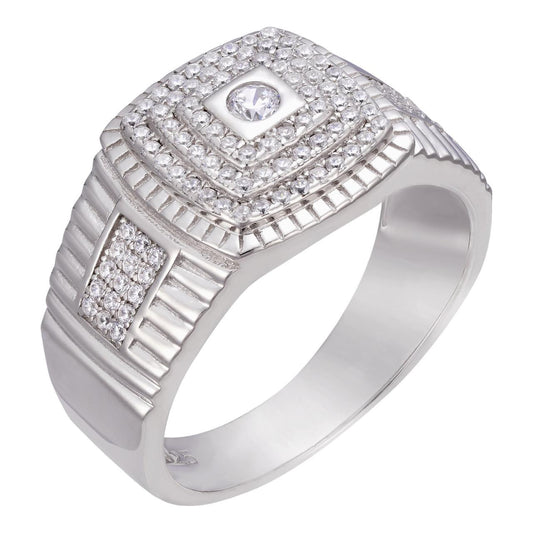 HarlemBling The Square OG Ring - Harlembling Classic Since 2018 - 925 Silver - CZ Stones