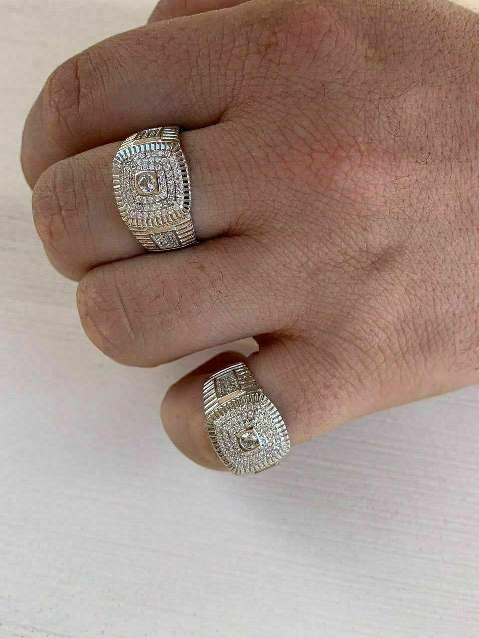 Men's Solid 925 Sterling Silver 2ct Lab Diamond Pinky RING ICY