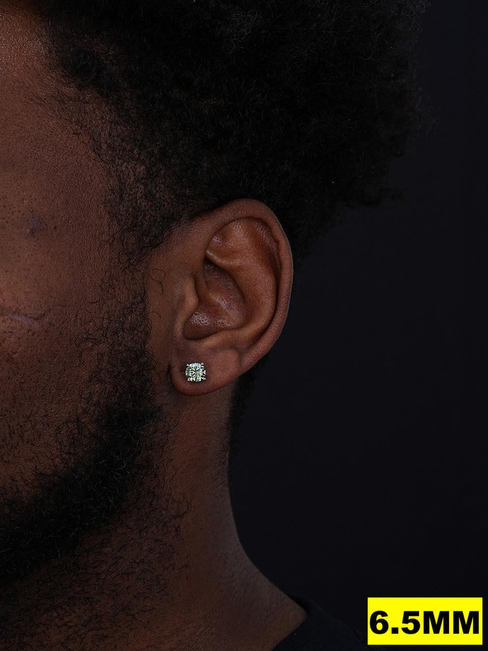 HarlemBling Tiffany Blue Green MOISSANITE Solitaire Stud Earrings - 925 Silver - 3mm-8mm - 0.2-4ct