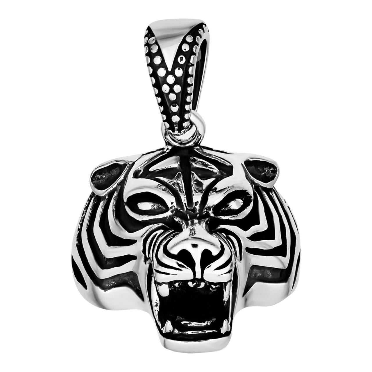 HarlemBling Tiger Cheetah Pendant - Oxidized 925 Silver - Small 1"