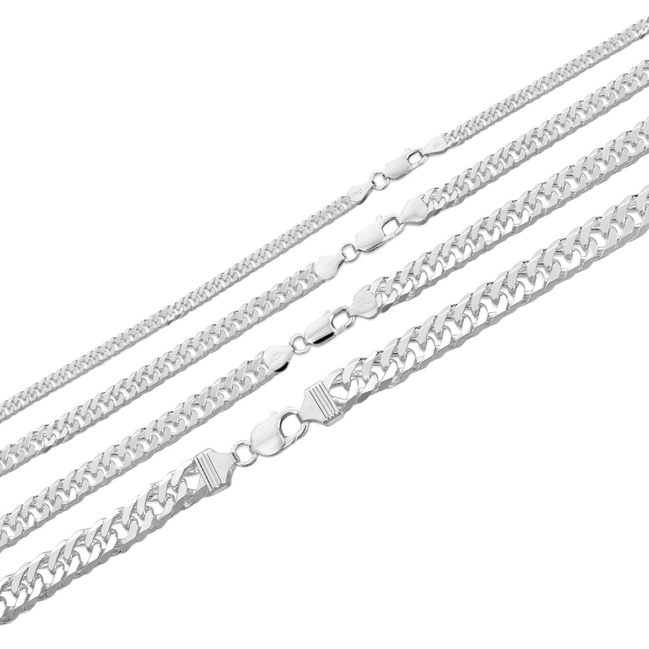 小物 FILTH TINY CUBAN DOUBLE CHAIN / SIL Solid 925 Sterling Silver Double Curb Cuban Chain Necklace