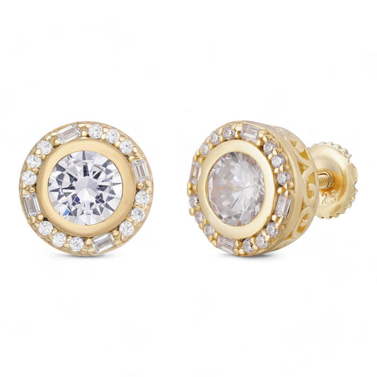 HarlemBling TikTok Famous Earrings - 14k Gold Vermeil 925 Silver - CZ Stones - 10.5mm