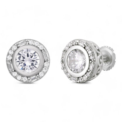 HarlemBling TikTok Famous Earrings - 925 Silver - CZ Stones - 10.5mm