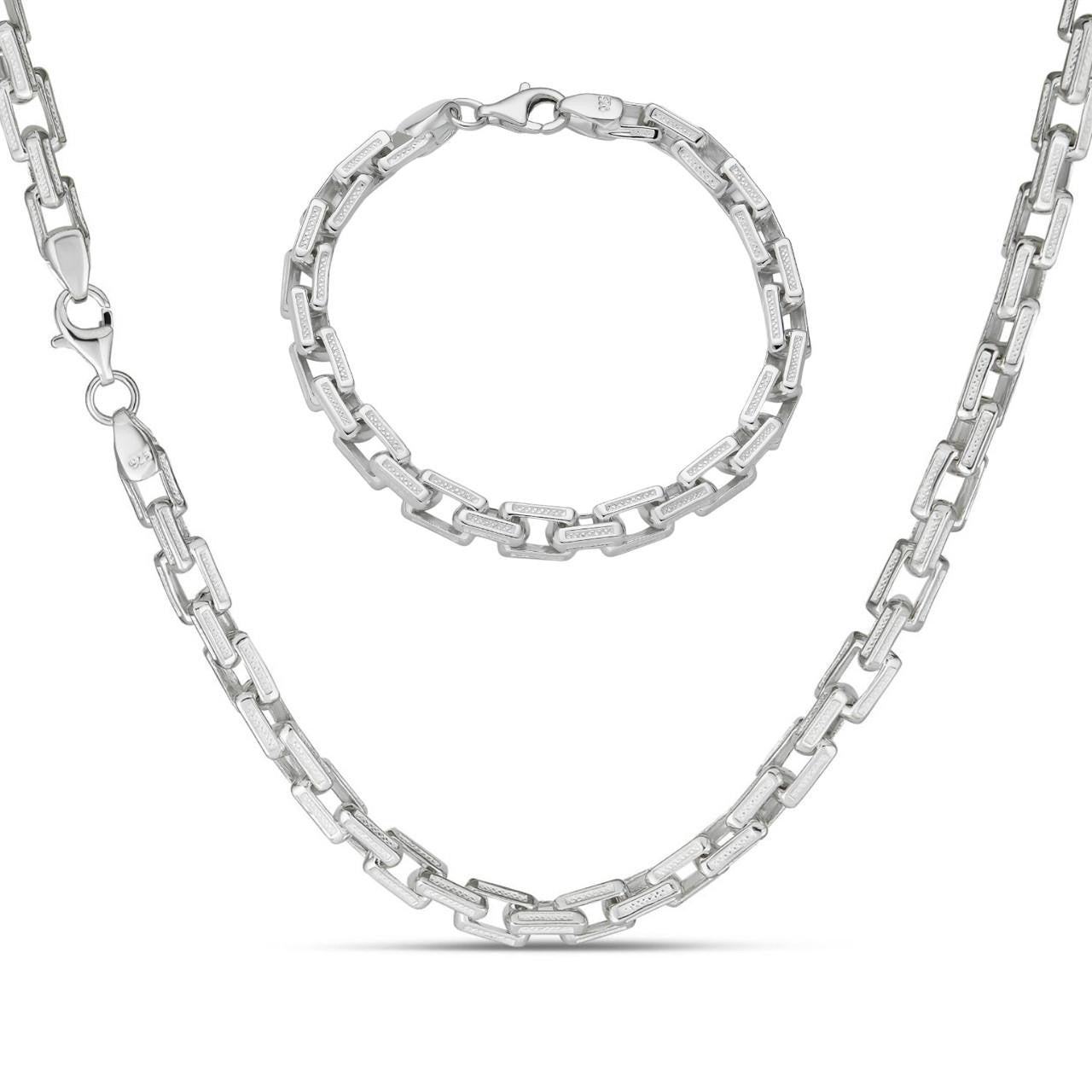 HarlemBling Triangle Rolo Chain Necklace Or Bracelet - 925 Sterling Silver - 7"-24" - 7.5mm