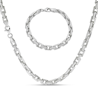 HarlemBling Triangle Rolo Chain Necklace Or Bracelet - 925 Sterling Silver - 7"-24" - 7.5mm