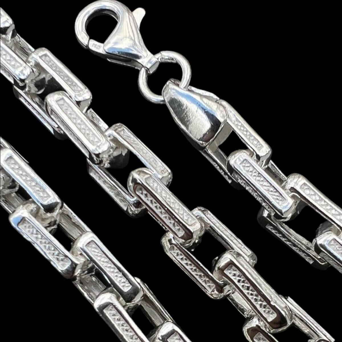 HarlemBling Triangle Rolo Chain Necklace Or Bracelet - 925 Sterling Silver - 7"-24" - 7.5mm