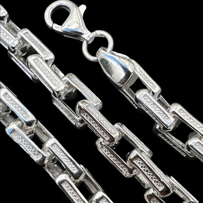 HarlemBling Triangle Rolo Chain Necklace Or Bracelet - 925 Sterling Silver - 7"-24" - 7.5mm