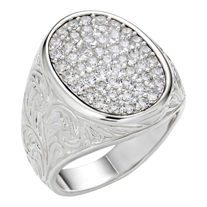 HarlemBling Tupac Oval Ring - 925 Silver - CZ Stones