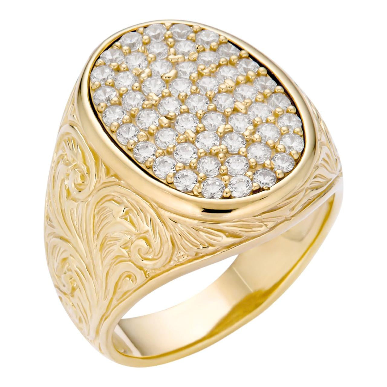 HarlemBling Tupac Ring - 14k Gold Vermeil 925 Silver - CZ Stones