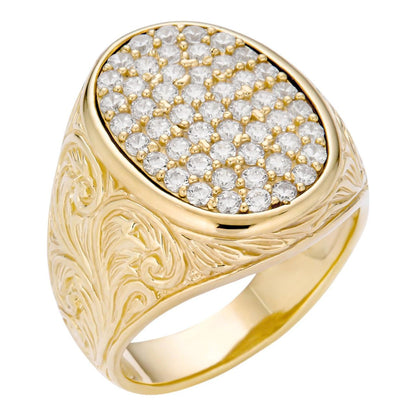 HarlemBling Tupac Ring - 14k Gold Vermeil 925 Silver - CZ Stones