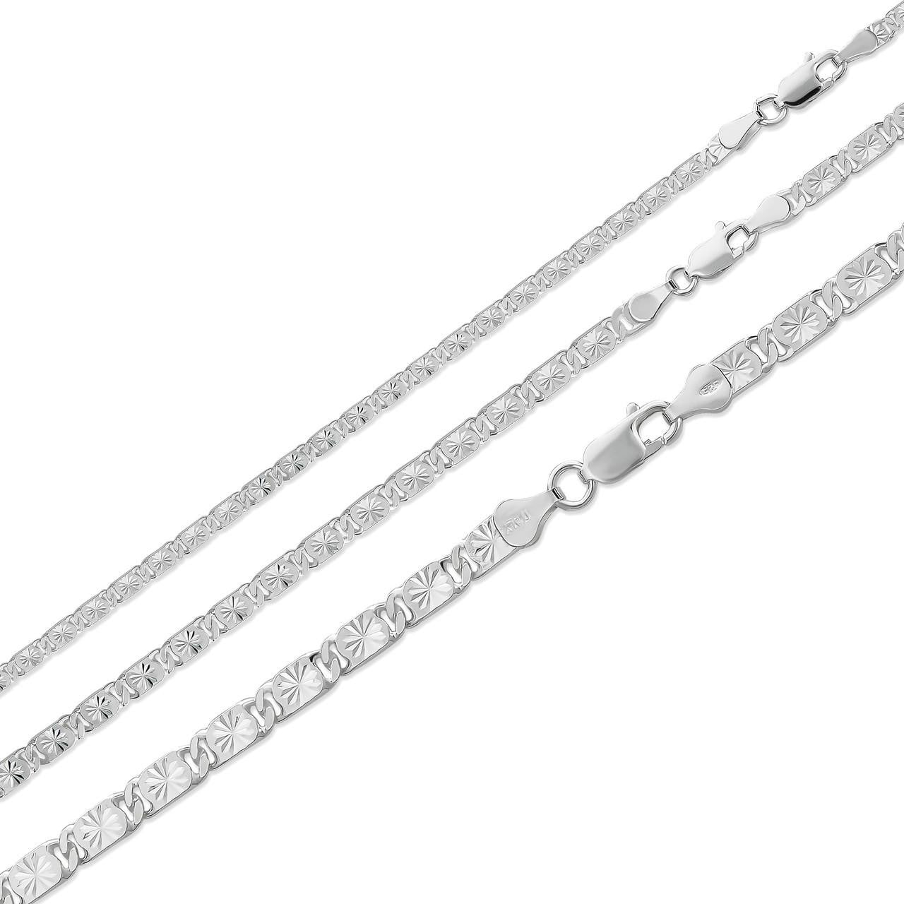 HarlemBling Valentino Link Chain Necklace Or Bracelet - 925 Sterling Silver - 7"-30" - 3mm-5mm