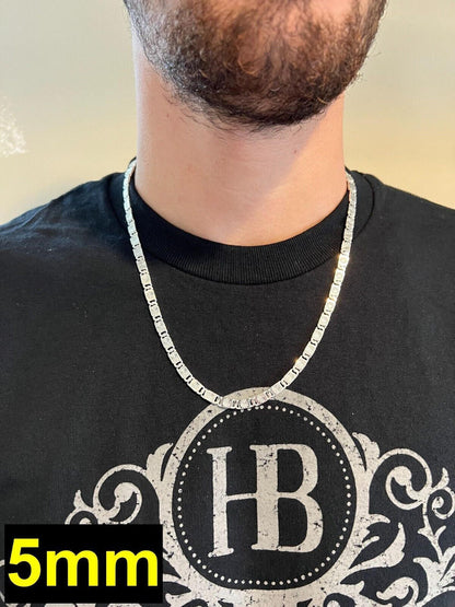 HarlemBling Valentino Star Chain Or Bracelet Solid Real 925 Sterling Silver ITALY 3-5mm