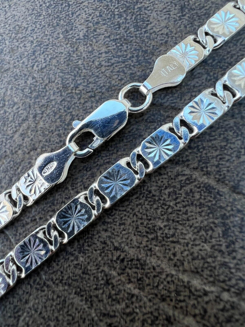 HarlemBling Valentino Star Chain Or Bracelet Solid Real 925 Sterling Silver ITALY 3-5mm