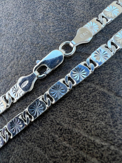 HarlemBling Valentino Star Chain Or Bracelet Solid Real 925 Sterling Silver ITALY 3-5mm