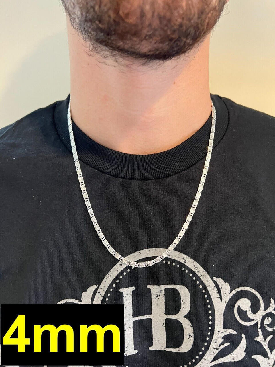 HarlemBling Valentino Star Chain Or Bracelet Solid Real 925 Sterling Silver ITALY 3-5mm