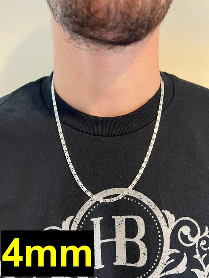 HarlemBling Valentino Star Chain Or Bracelet Solid Real 925 Sterling Silver ITALY 3-5mm