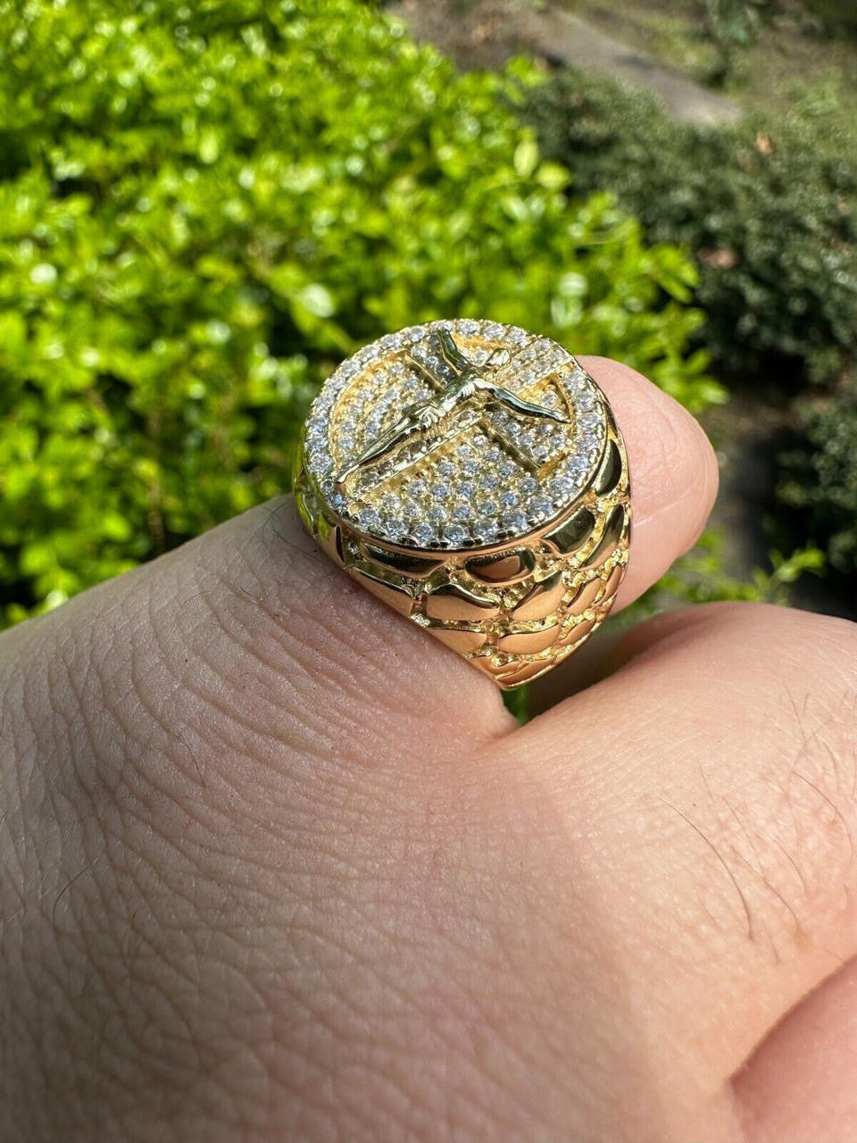 14K Yellow Gold Nugget Ring Size 8 6.36 Grams 14K Yellow Gold Nugget Ring Size 8 6.36 Grams