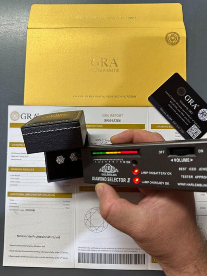 HarlemBling VVS Moissanite Studs Cluster Flower Set Earrings Real 925 Sterling Silver 6-11mm