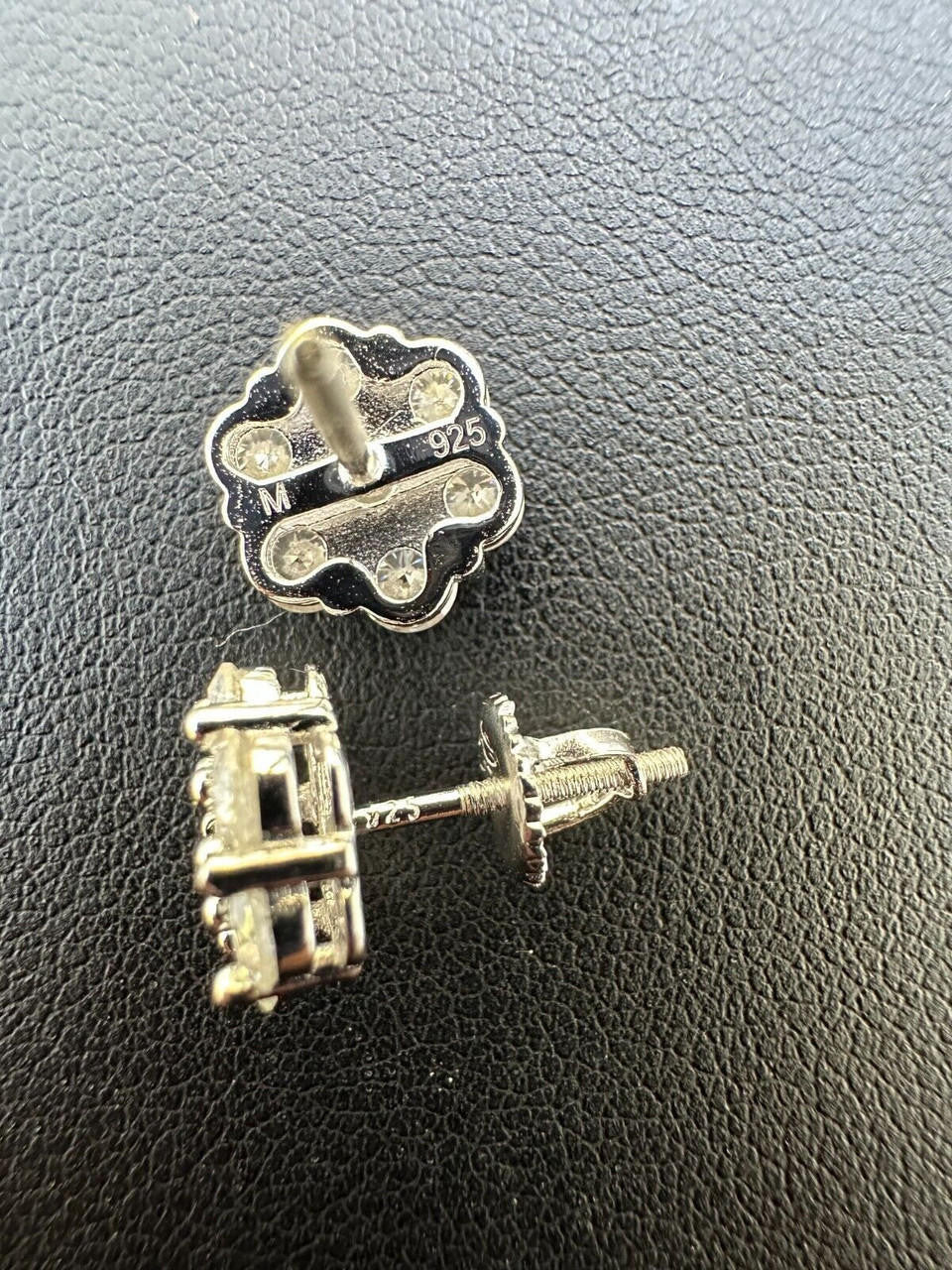 HarlemBling VVS Moissanite Studs Cluster Flower Set Earrings Real 925 Sterling Silver 6-11mm