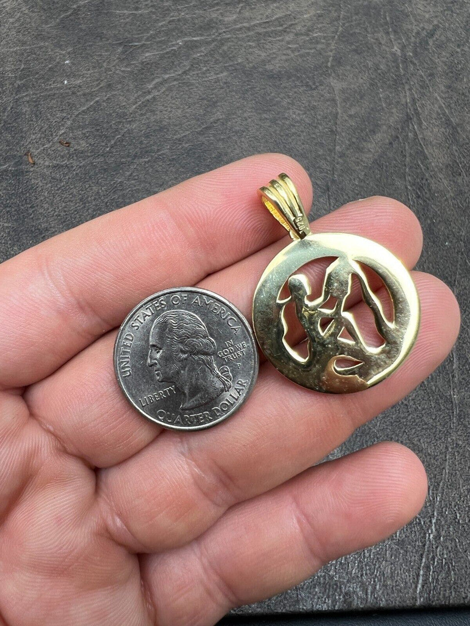 Hip Hop 14k Gold Plated Real Solid 925 Silver Zodiac Astrology Sign Pendant Necklace 1