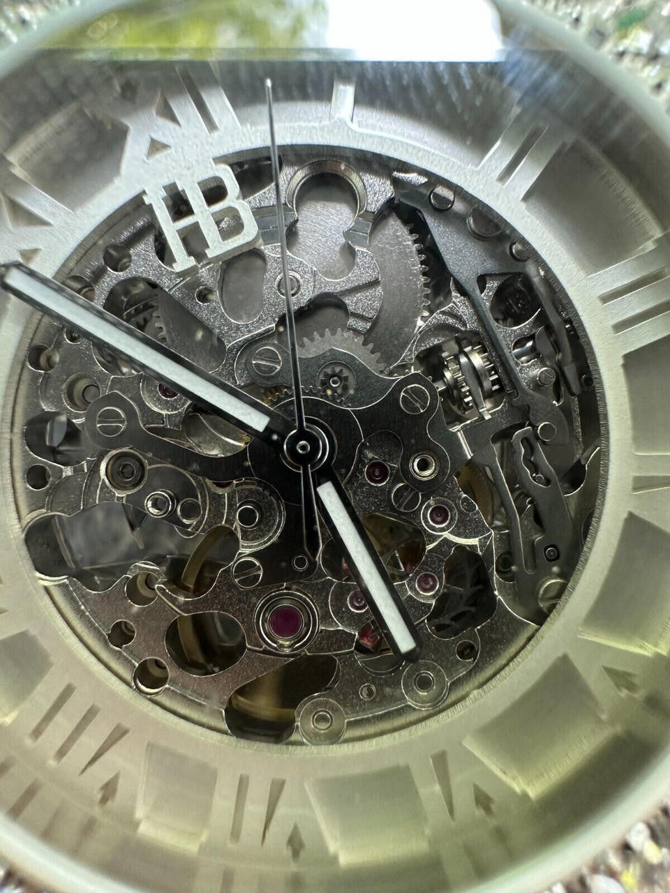 Hip Hop 35.5ct MOISSANITE Automatic Skeleton Watch Mens Real Iced Hip Hop Passes Tester