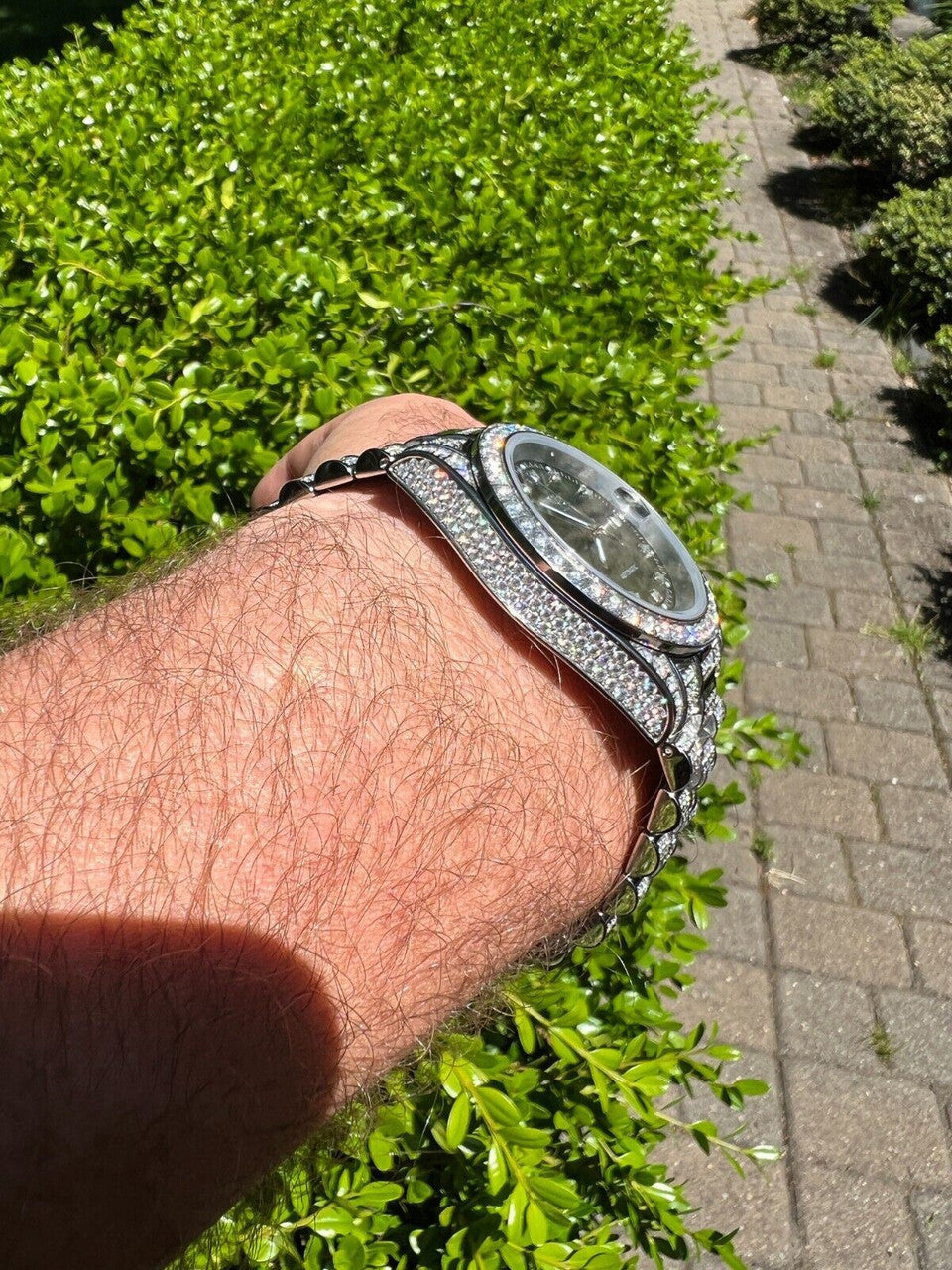 Hip Hop Bust Down MOISSANITE Black Presidential Watch Iced Hip Hop Passes Diamond Test