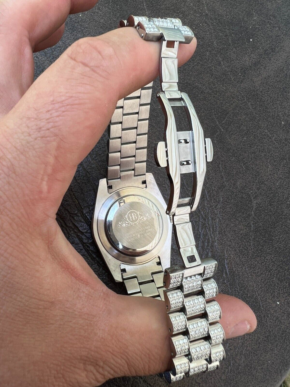 Hip Hop Bust Down MOISSANITE Black Presidential Watch Iced Hip Hop Passes Diamond Test