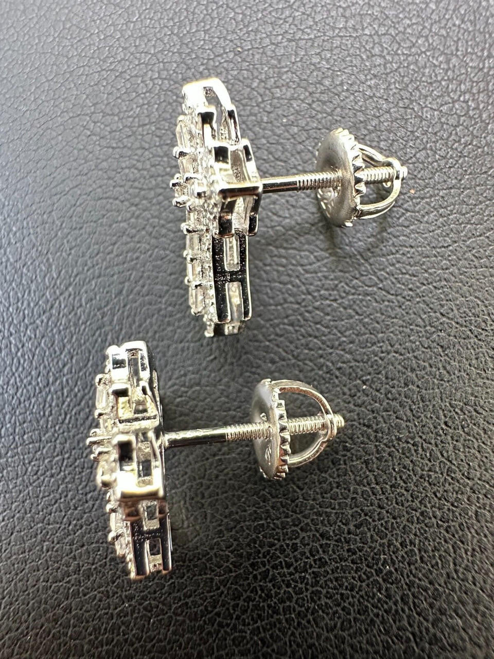 Hip Hop Gothic Cross Large Earrings Real 925 Silver Iced Moissanite Hip Hop Mens Ladies