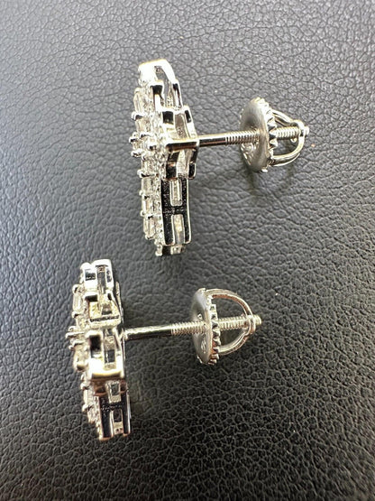 Hip Hop Gothic Cross Large Earrings Real 925 Silver Iced Moissanite Hip Hop Mens Ladies