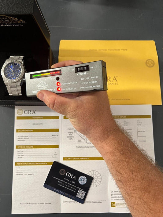 Hip Hop Honeycomb Set 35ct MOISSANITE Mens Perpetual Calendar Real Watch Iced Hip Hop Passes Tester 