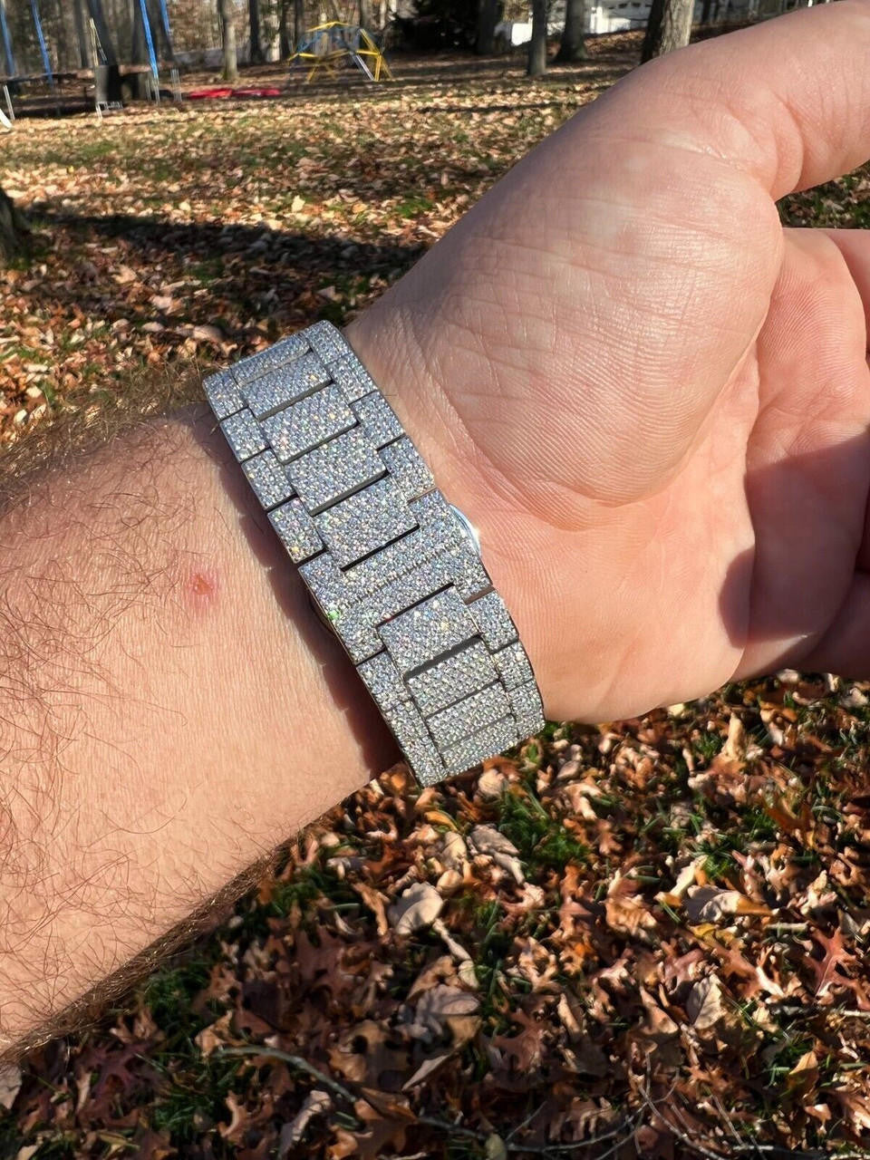 Hip Hop Honeycomb Set 35ct MOISSANITE Mens Perpetual Calendar Real Watch Iced Hip Hop Passes Tester 