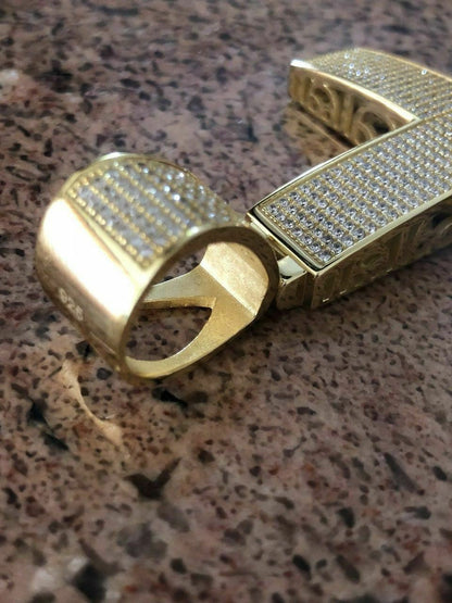 Hip Hop Iced 7ct Moissanite Huge 14k Gold Vermeil Cross Pendant Mens Pass Diamond Test