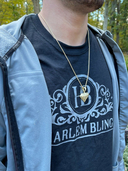 Hip Hop Iced Diamond Shape Bling Pendant Hip Hop Necklace 925 Silver / Gold MOISSANITE