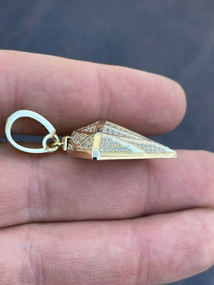 Hip Hop Iced Diamond Shape Bling Pendant Hip Hop Necklace 925 Silver / Gold MOISSANITE