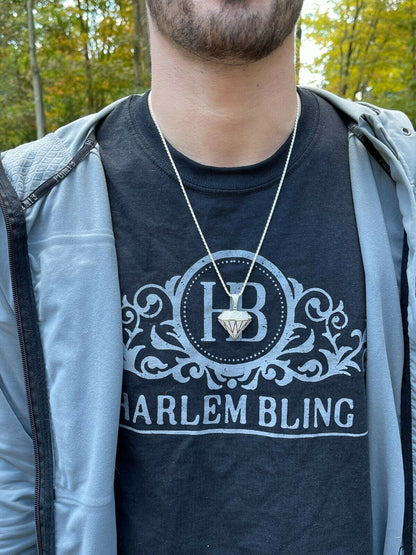 Hip Hop Iced Diamond Shape Bling Pendant Hip Hop Necklace 925 Silver / Gold MOISSANITE