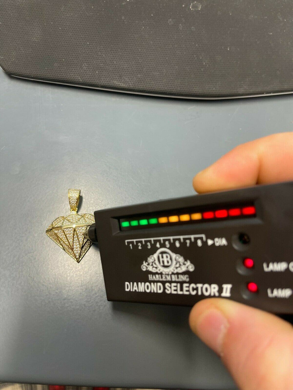 Hip Hop Iced Diamond Shape Bling Pendant Hip Hop Necklace 925 Silver / Gold MOISSANITE