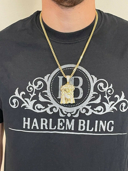 Hip Hop Large Real 925 Sterling Silver Gold Jesus Piece Pendant Necklace Iced Bust Down