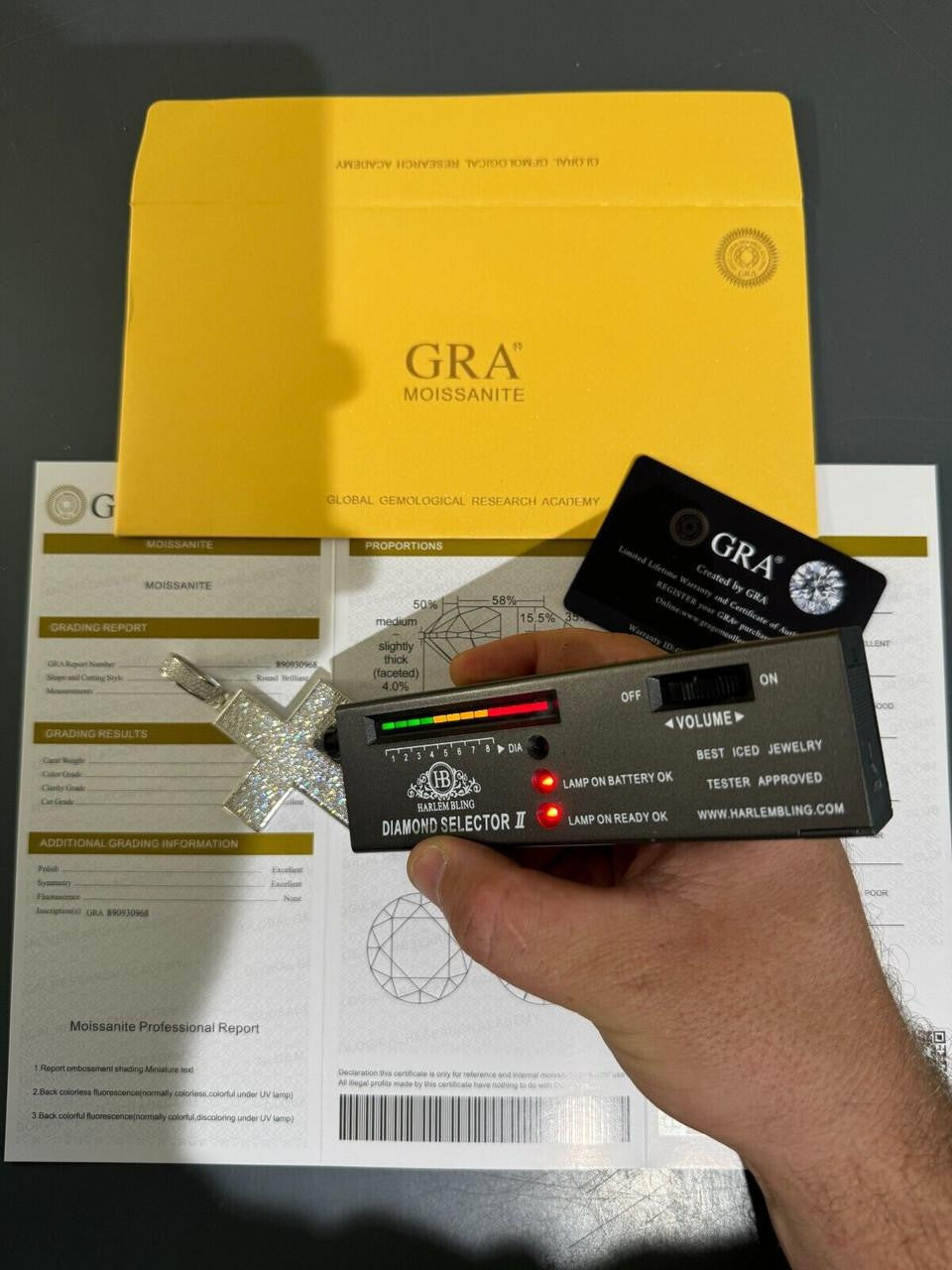 Hip Hop MOISSANITE 3D Iced From All Sides Cross Pendant - 925 Silver - 3 Sizes 1.25"-3.5"