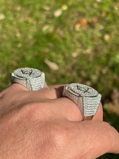 Hip Hop MOISSANITE 925 Silver Masonic Ring Pass Diamond Test Pinky Hip Hop Free Mason